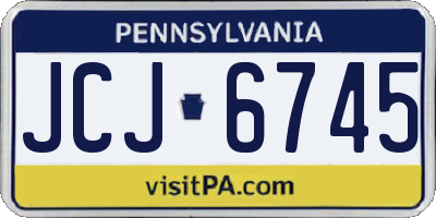 PA license plate JCJ6745