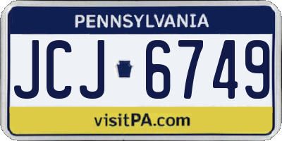 PA license plate JCJ6749