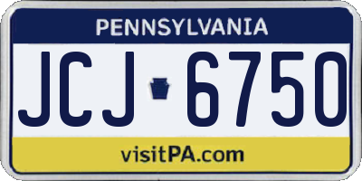 PA license plate JCJ6750
