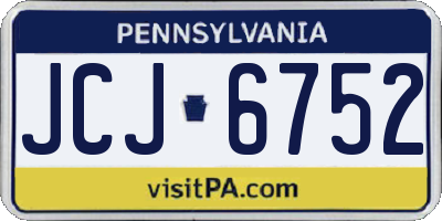 PA license plate JCJ6752