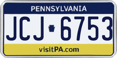 PA license plate JCJ6753