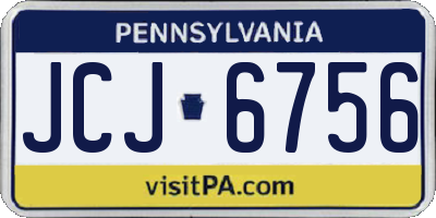 PA license plate JCJ6756
