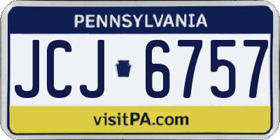 PA license plate JCJ6757