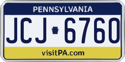 PA license plate JCJ6760