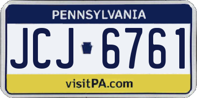 PA license plate JCJ6761