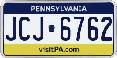 PA license plate JCJ6762