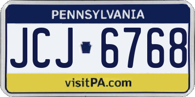 PA license plate JCJ6768
