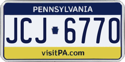 PA license plate JCJ6770