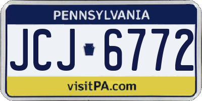 PA license plate JCJ6772