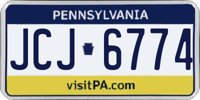 PA license plate JCJ6774
