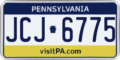 PA license plate JCJ6775