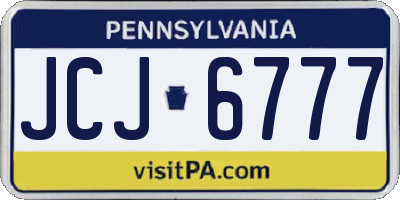 PA license plate JCJ6777