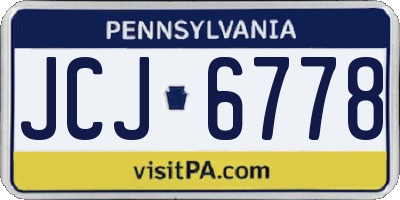 PA license plate JCJ6778
