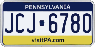 PA license plate JCJ6780