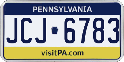 PA license plate JCJ6783