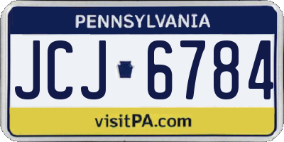 PA license plate JCJ6784