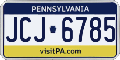 PA license plate JCJ6785