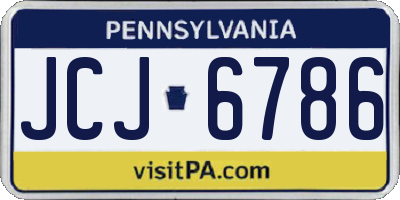 PA license plate JCJ6786