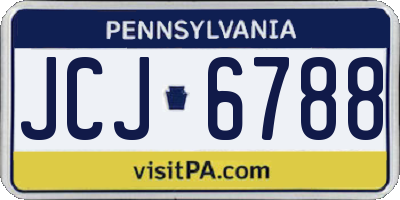 PA license plate JCJ6788