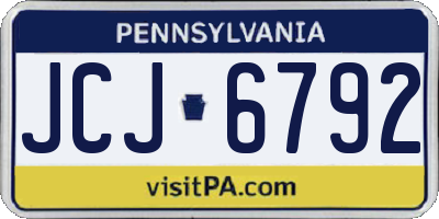 PA license plate JCJ6792