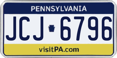 PA license plate JCJ6796