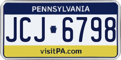 PA license plate JCJ6798