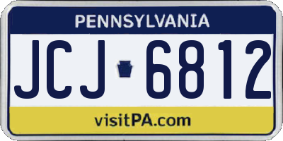 PA license plate JCJ6812