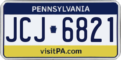 PA license plate JCJ6821