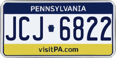 PA license plate JCJ6822