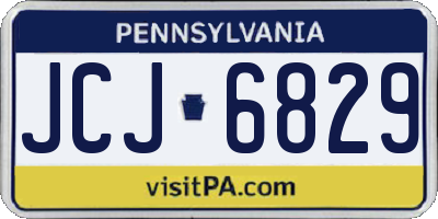 PA license plate JCJ6829