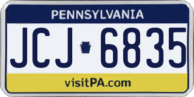 PA license plate JCJ6835