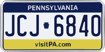 PA license plate JCJ6840