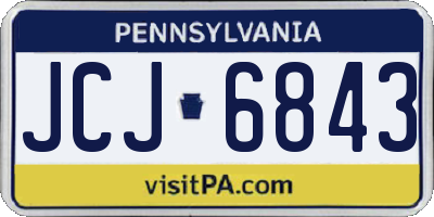PA license plate JCJ6843