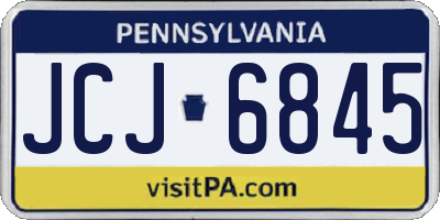 PA license plate JCJ6845