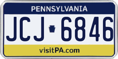 PA license plate JCJ6846