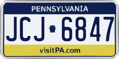 PA license plate JCJ6847