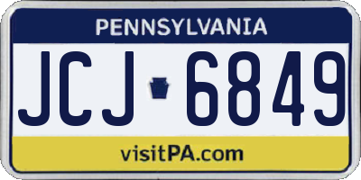 PA license plate JCJ6849
