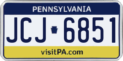 PA license plate JCJ6851