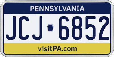 PA license plate JCJ6852