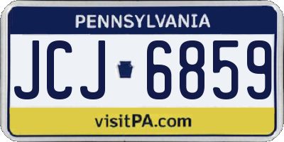 PA license plate JCJ6859