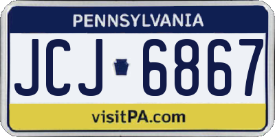 PA license plate JCJ6867