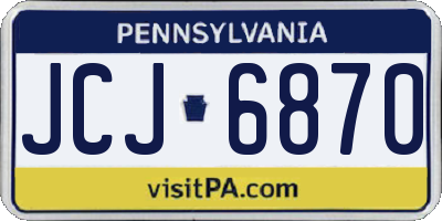 PA license plate JCJ6870