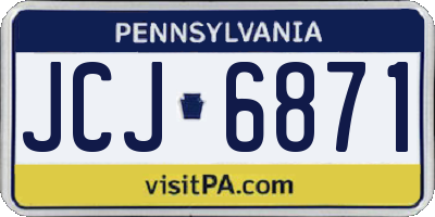 PA license plate JCJ6871