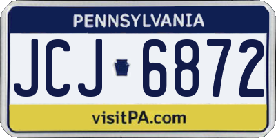 PA license plate JCJ6872