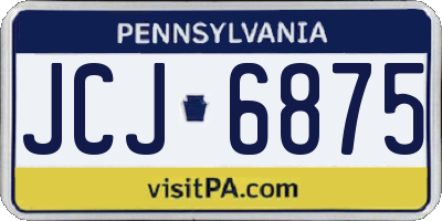 PA license plate JCJ6875