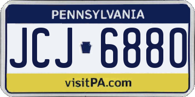 PA license plate JCJ6880