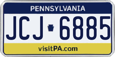 PA license plate JCJ6885
