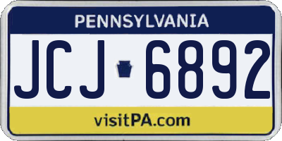 PA license plate JCJ6892