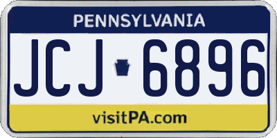 PA license plate JCJ6896