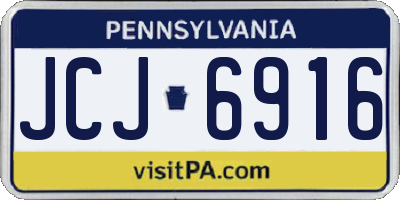 PA license plate JCJ6916
